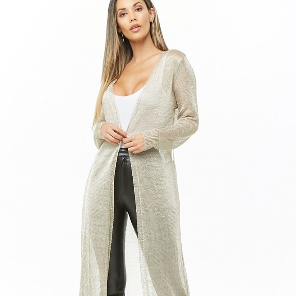 silver duster cardigan